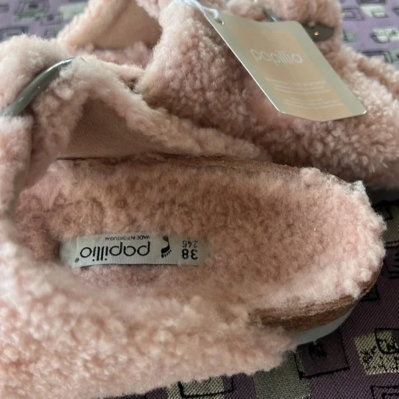 Birkenstock Papillio Arizona Big Buckle Teddy Shearling Sandal Size 38 - Picture 4 of 4